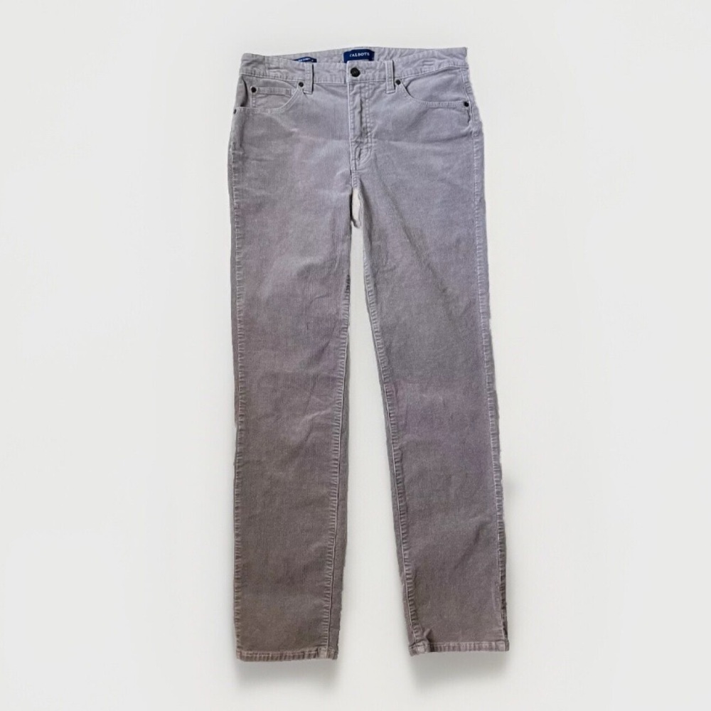 Talbots High Rise Straight Leg Corduroy Pants Gray Size 6